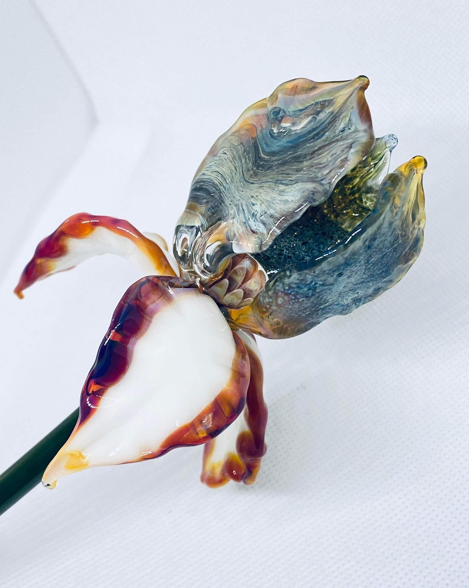 Multi-Colored Handblown Glass Flower